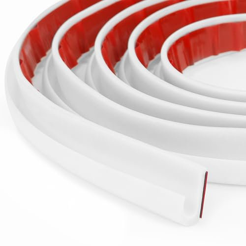 Grondaia per Camper a Forma di J 2.5m Pioggia in PVC Grondaia Supporto Adesivo Striscia Deviatore per Tetto Pioggia per Veicoli Camper Tetti Barche Auto Furgoni e Porte