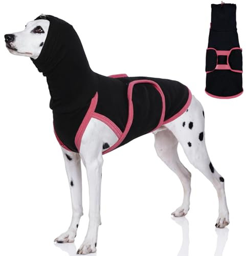 Hjyokuso Hundepullover Mit Beruhigender Kapuze und Ohrenschutz, Hundemantel Für Kleine Mittelgroße Grosse Hunde, Beruhigungsweste Für Hunde, Hundemantel Für ängstliche Hunde,Hunde-Angstjacke