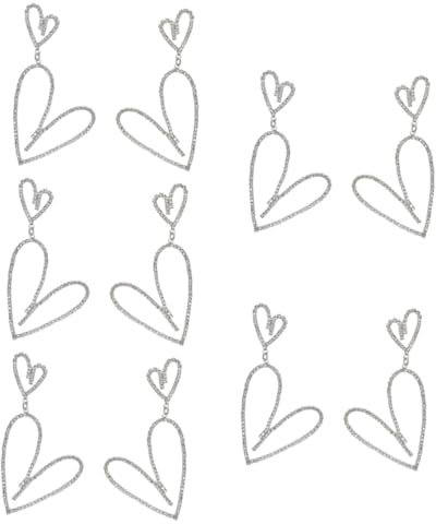 LIFKOME 5 Paires Boucles D'oreilles Coeur Bijoux Fantaisie Pour Femmes Cosses Pour Femmes Cerceau De Coeur Boucles D'oreilles les Tendance Silver Alliage