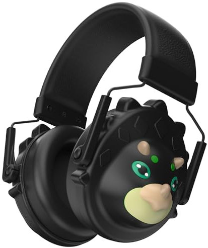 Wosilsor Gehörschutz Kinder, Lärmschutz Kopfhörer, Verstellbar Ohrenschützer Kind, Fantasy Kapselgehörschutz für Schule, Schlagzeug, Autisten, Konzert, Junge, Mädchen (Schwarz)