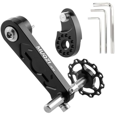 MUQZI Bike Single Speed Kettenspanner, Aluminiumlegierung Einstellbare Kettenführung für MTB Rennrad Radfahren, Schwarz