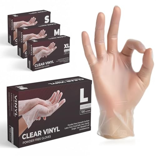 K-MART Gloveman - Guanti in vinile trasparente, confezione da 1000