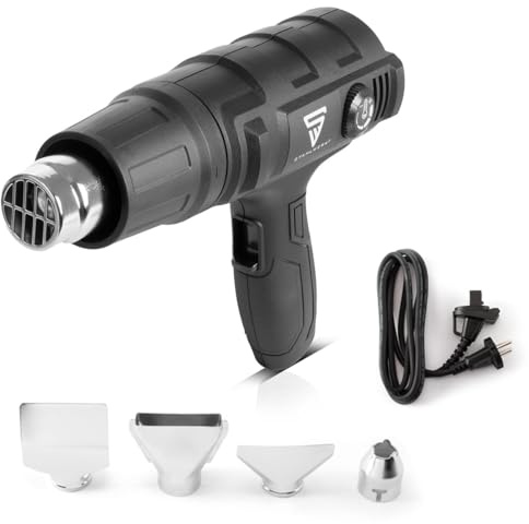 STAHLWERK Heißluftpistole mit Temperaturregler 50 – 600 °C (HP-2000 ST) – Heißluftfön inkl. Zubehörpaket, 2.000 Watt, Heißluftgebläse zum Entlacken, Schweißen, Schrumpfen oder Fügen von Kunststoffen