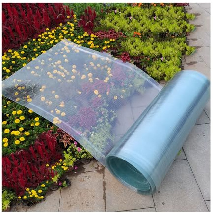 ZXCVBNAS Insulation Day Lighting Panels，Garden Roof Panels，UV Resistant Greenhouse Clear Film，Poly Plastic Roof Panel，Polycarbonate Roofing Sheet，for Greenhouse Carport(W1xL5m/3.3x16.4ft)