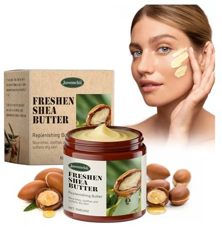 Sheabutter Bio – Feuchtigkeitsspendend und Nicht Fettend, Sheabutter für Körper, Gesicht und Haare, 100% Reine Natürliche Sheabutter Mit Vitamin A E & F für trockene Haut, 110g