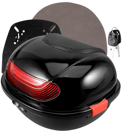 Holibanna Baúl Trasero Diseño Moderno con Respaldo para Motocicleta Espacio Amplio de Almacenamiento Material PP Resistente para Motociclistas