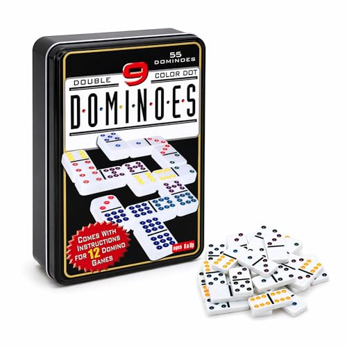 Set di Domino. Classico Gioco da Tavolo. Gioco da Tavolo per Tutta la Famiglia. Domino Colorati per Adulti e Bambini. Include Scatola per Riporli. Ideale per Viaggi, Riunioni e Tempo Libero.