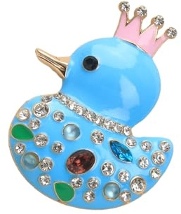 Broche de canard en léger, couronnes, épingle sécurisée pour vêtements, sacs, chapeaux, accessoires pour vêtements, broche en diamant