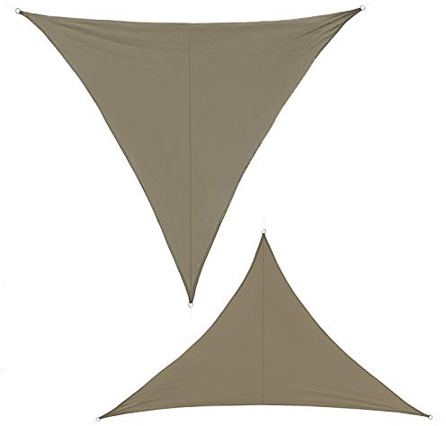BB Sport Sonnensegel 3m x 3m x 3m Cappuccino Dreieckig Sonnenschutz 100% PES Sichtschutz Windschutz Tarp UV Schutz Garten Terrasse Camping Schattenspender