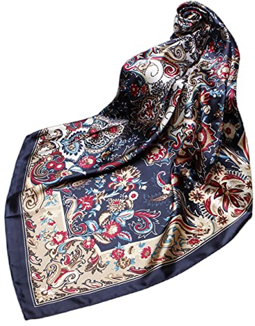 FAIRYGATE Mode Seidenschal Damen Quadratischer Schal Weiche Warmer Satin Geschäfts Freizeit Stil Kopftuch Dekoration Bandana Haarband Frühling Herbst 61023