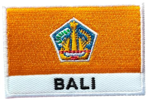 Bali Flag Patches Tactical Military Flag Emblem Embroidered Trim Applique National Country Sew/Iron On-Patch Size 1.7X2.6 inches. for Repairing Clothing Hats Jackets Backpacks