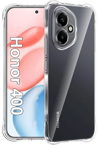 FDHYFGDY Funda para Honor 400, funda transparente de silicona a prueba de golpes, transparente, fina y suave TPU