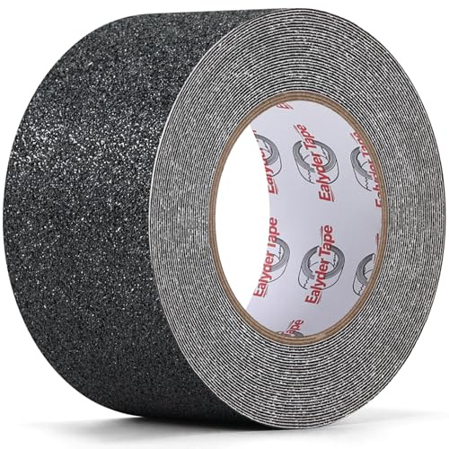 Ealyder Tape Cinta adhesiva antideslizante, cinta adhesiva antideslizante, fuerte seguridad adhesiva para uso en interiores y exteriores (5 cm x 10 m, Negro)