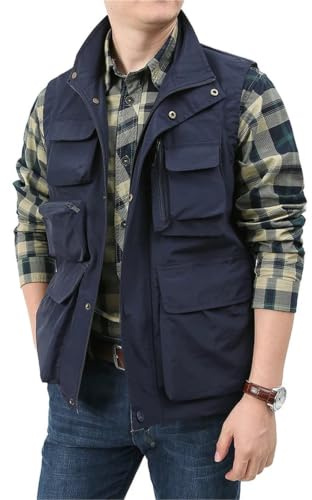 Verktygsväst herr unloading väst webbed Gear Coat Summer Photographer Waistcoat Tool Many Pocket Mesh Work Sleeveless Jacket Man