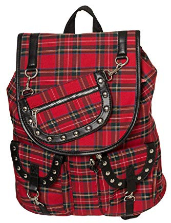 Banned Yamy Punk Nugoth Tartan Gingham Backpack