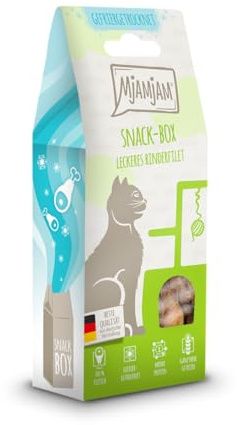 MjAMjAM - snack premium para gatos - snack box - delicioso filete de ternera, pack de 1 (1 x 35 g), natural sin conservantes sintéticos