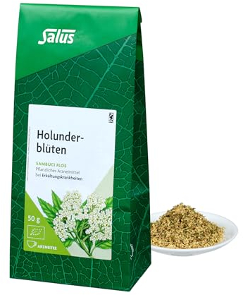 Salus - Holunderblüten Tee - 1x 50 g Beutel - lose - Arzneitee - Sambuci flos - pflanzliches Arzneimittel bei Erklätungskrankheiten - bio