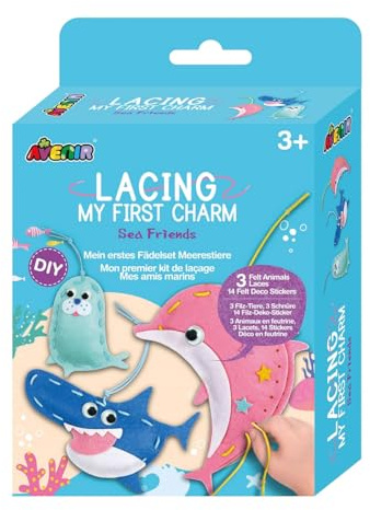 Avenir Mon premier kit de laçage | Amis de la mer | Améliore les compétences de couture et de couture | Amusement créatif pour les enfants de 3 ans et plus