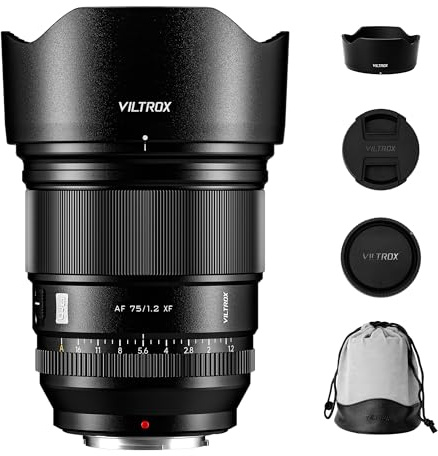 VILTROX AF 75mm F1.2 Pro XF Objectif pour Monture Fuji X, Objectif Grand Angle autofocus APS-C 75mm f/1.2 avec Moteur STM Compatible avec Fuji X-H2 X-H2S X-T5 X-E4 X-T50 X-M5 X-S20 XT30II