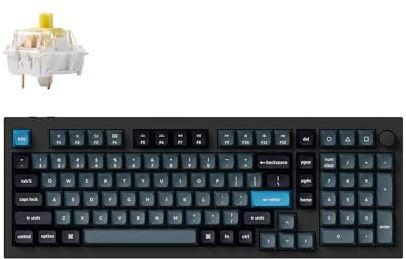 Keychron Q5 Pro Wireless QMK/VIA Mechanical Keyboard, 96% Layout Programmable Knob Full Aluminum Double-Gasket Design, Hot-swappable K Pro Banana Switch for Mac Windows Linux - Black