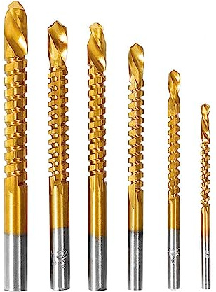 6 Pieces Twist Drill Bits Set Serrated Grooving Cutting Tap Spiral Saw Wood Metal Plastic Hole Saw HSS Drill Bit