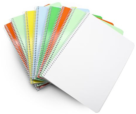 DOJA Barcelona | DIN A5-anteckningsbok olinjerad | 8-pack | A5-anteckningsblock med mjukt kuvert | 80 tomma ark | färgade anteckningsböcker i slumpmässig | A5-ringbok, spiralblock, skissbok