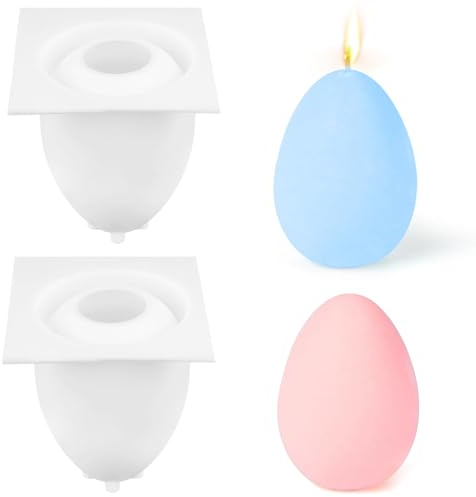 2 PCS Silikonform Ostern, Kerzen Eierform Silikonformen, Ostern Silikonform, Eier Gießform Ei Gießformen Silikon, DIY Kerzenform Silikon Ostereierform,Ostern Silikonform Kerzen für Ostergeschenke