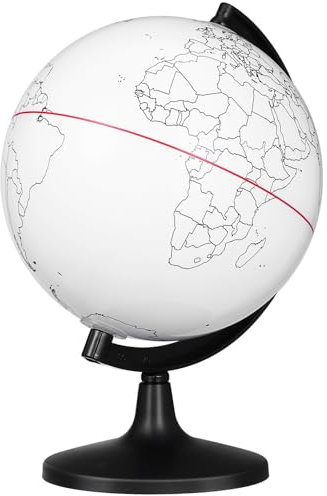 FAVOMOTO Modello educativo FAI DA TE Colorazione Graffiti Blank Globe Paint Your Own Educational Globe Incompiuto Modello Cancellabile Colorazione Graffiti Vuoto Rotante Mappa del Mondo s