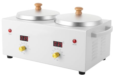 Cera Depilatoria Calentador De Cera Depilatoria Cera Caliente Depilacion Maquina De Cera Caliente Para Depilar, Doble Olla, Para Depilación En Casa, 100 W, 20-120 ℃/68-248℉