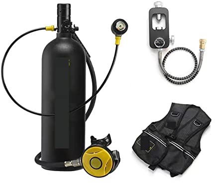 Tauchausrüstung Tauch-Atemschutzmaske, Sauerstoffflasche, Tragbare Tauchausrüstung, Professionelle Mini-Komplettset-Anfänger-Tauchanzug Sicherere Nutzung(C)