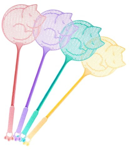 Tapette À Mouche, 4 Unités Tapetteà Mouches en Plastique avec Long Manche, 54 X 15.5cm, pour Attraper Les Mouches Et Les Mouches Contre Les Insectes, Les Mouches, Les Moustiques