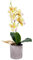 Emyimom Künstliche Orchidee, Kunstblume Schmetterling Orchidee mit Vase Hochzeit Garten Inneneinrichtungen,33cm (Gelb weiß)