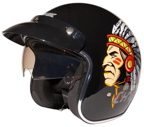 Casco Jet con visera, para ciclomotor, homologado ECE – Jet07 M