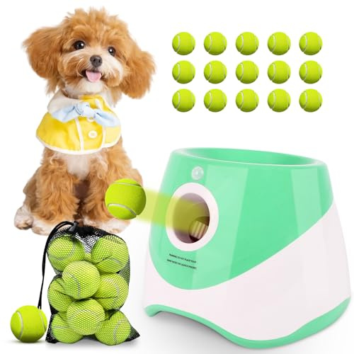 OLenyer Automatic Ball Launcher for Dogs Indoor Thrower Fetch Machine,Green