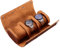 iplusmile Watch Box for Men - Watch Roll Case 3 Slot Leather Watch Case Organizer - Elastic PU Material Vintage Display Case Storage for Watch Jewelry