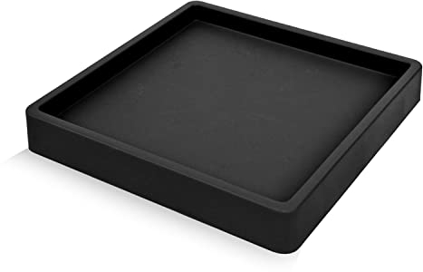 Prime Garden® CONCAVE Plataforma cuadrada y redonda para plantas resistente a la intemperie y al aire libre con ruedas ayuda para el transporte de plantas soporte para macetas (30 x 30 cm antracita)