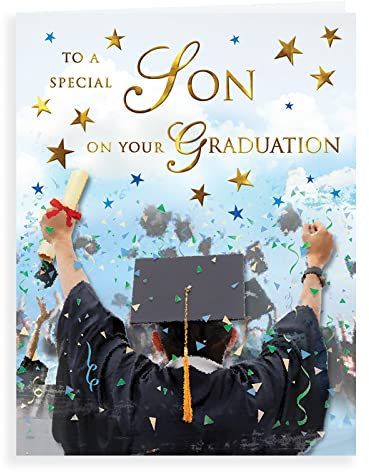 Traditionellt examenskort examen son - 20 x 15 cm - Regal Publishing