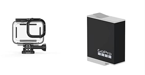 Protective Housing (HERO9 Black) - Official GoPro Accessory & Enduro Rechargeable Battery (HERO12 Black/HERO11 Black/HERO10 Black/HERO9 Black) - Official Accessory