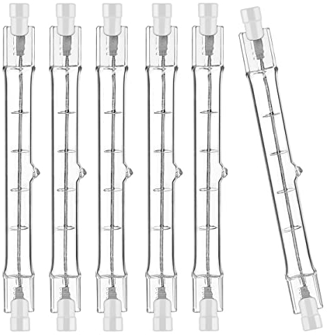 Jaenmsa R7S Halogenstab 118mm 400W, Halogen Leuchtmittel r7s 118mm, 6er Pack Deckenfluter Leuchtmittel 400W 230V 2700K Warmweiß, Baustrahler Birne Dimmbar für Landschaftsbeleuchtung Wohnzimmerleuchten