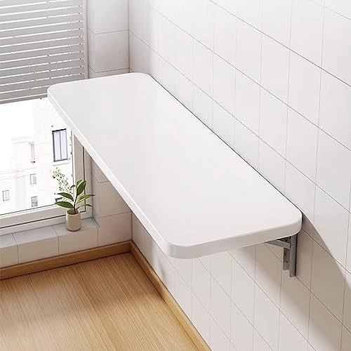 Willonin Mesa Plegable de Pared Multifuncional - Escritorio de Ordenador, Cocina, Oficina - Madera Flotante (Blanco, 60 x 30 x 1,6 cm)