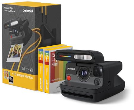 Polaroid FLIP - Instant Camera Black + Color Film Bundle (16 photos)