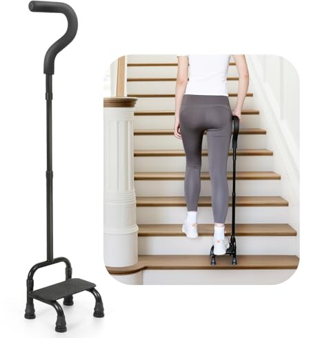 Adjustable Stair Climbing Assist Cane for Seniors, Half Step Assist Aid for Walking Up Down Stairs, Portable Stair Lift Cane, Step Stair Walking Aid, Stability Walking Sticks for Balance & Safety