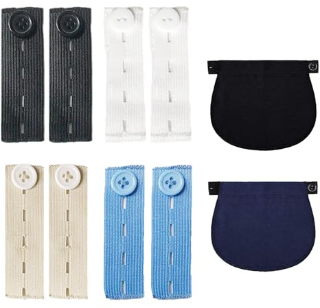 ZMZaoan 10 Pièces femme enceinte, Extenseur Pantalon Ajustables pour Femmes Enceintes - Elargisseur Pantalon Grossesse et Extension de Ceinture Réglable pour Hommes Jeans Pantalons