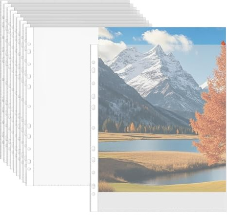 Omnikryp 50 Piezas Fundas Transparentes A4, 23,5 x 30,4cm Fundas Multitaladro A4, Durable Funda Plastico, para Folletos, Fotografías, Papeles y Documentos - Modelo Extra Grueso (0.08mm)