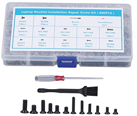 600Pcs Computer Screw Set Carbon Steel M2 M2.5 M3 Brush Screwdriver Tool Kit for Electronic Repairs