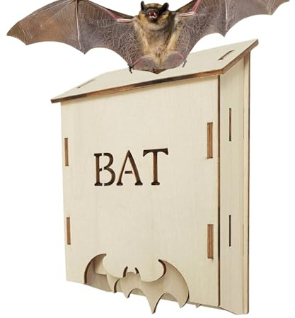 Casa per pipipistrelli – Grotta per animali in legno | Scatola per pipipistrelli per il giardino di casa per giardinieri proprietari di casa amanti della natura, agricoltori
