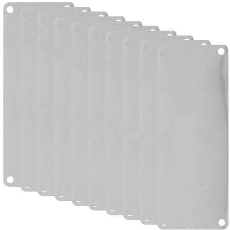 Generico Targhetta Vuota in Acciaio Inossidabile 10 Pezzi 80x40mm 0,5mm con 4 Fori per Incisione Fai da Te, Cartello Multifunzione per Porte, Targhetta Porta Hotel Adatta a Uso Commerciale