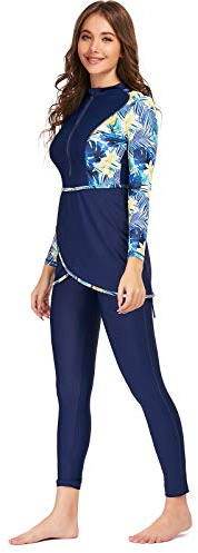 Seafanny Modest Muslim Swimwear for Women Full Coverage Swimming Beachwear Swimsuit Hijab Swimwear Blau 40