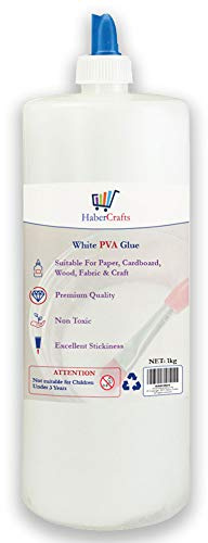 PVA Glue Washable Child Safe PVA Glue (1 Litre) Adhesive Arts And Crafts PVA School Glue Kids Craft Sticky Childrens Glue Tacky Non Toxic Dries Clear Eco Spreader Lid (1 Litre - 1 Bottle)