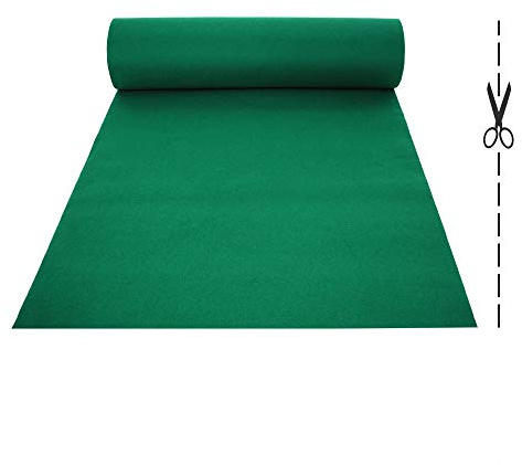 Olivo.shop - Rollo de alfombra verde a medida, efecto moqueta para bodas y eventos, alfombra de carril, guía para ceremonias y tiendas con base antideslizante (2 x 5 m)